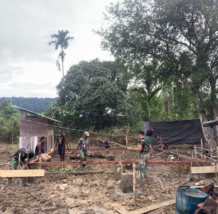Pembangunan Rumah Pastori Capai 3 Persen, Satgas TMMD 125 Kodim 1705/Nabire Awali Tahapan Pondasi