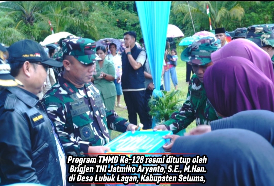 Penutupan TMMD Ke-128 di Desa Lubuk Lagan: TNI dan Masyarakat Bersinergi
